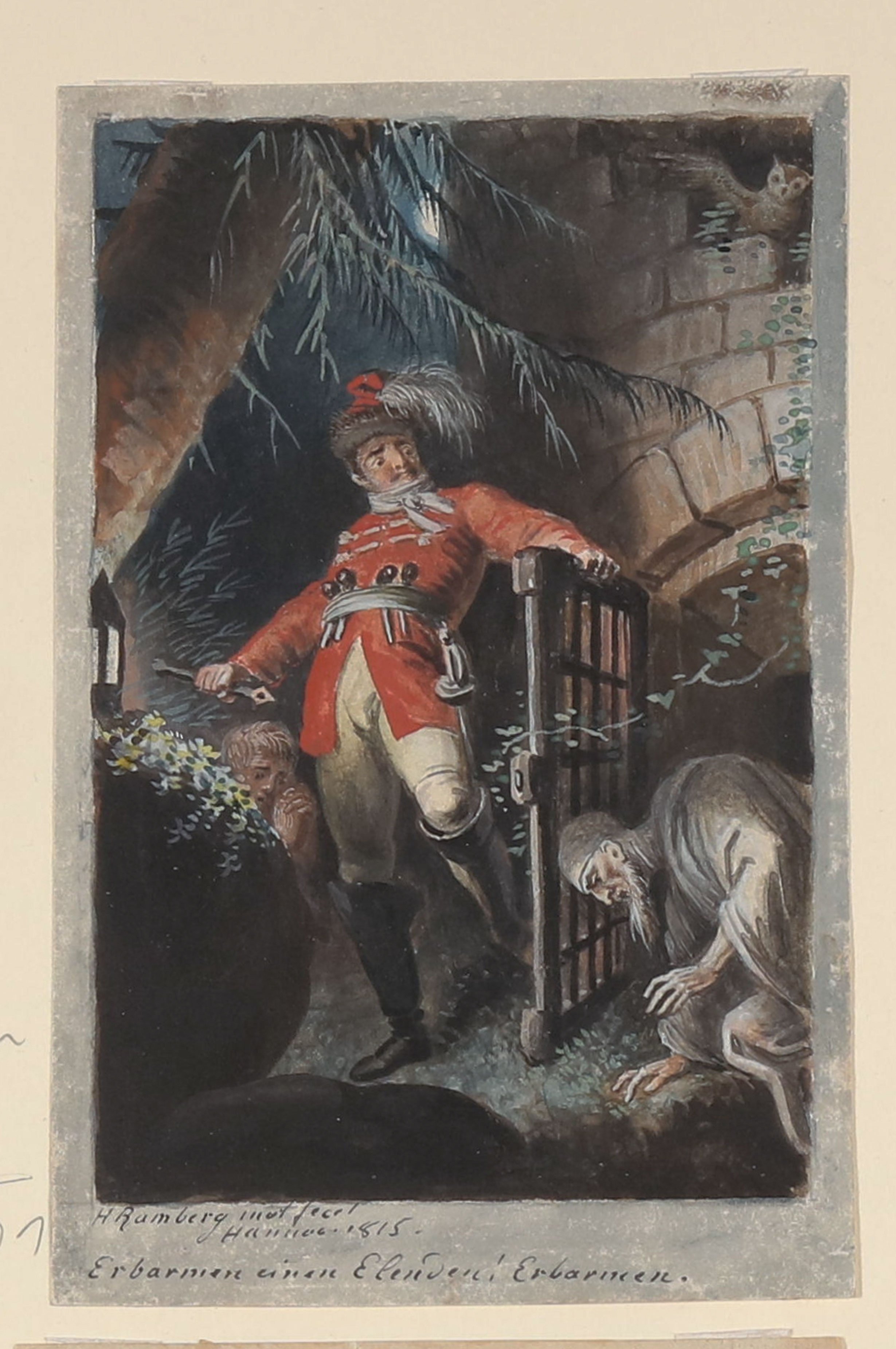 Johann Heinrich Ramberg, Karl Moor befreit seinen Vater [Illustration zu Friedrich Schillers Drama "Die Räuber", 4. Akt, 5. Szene]