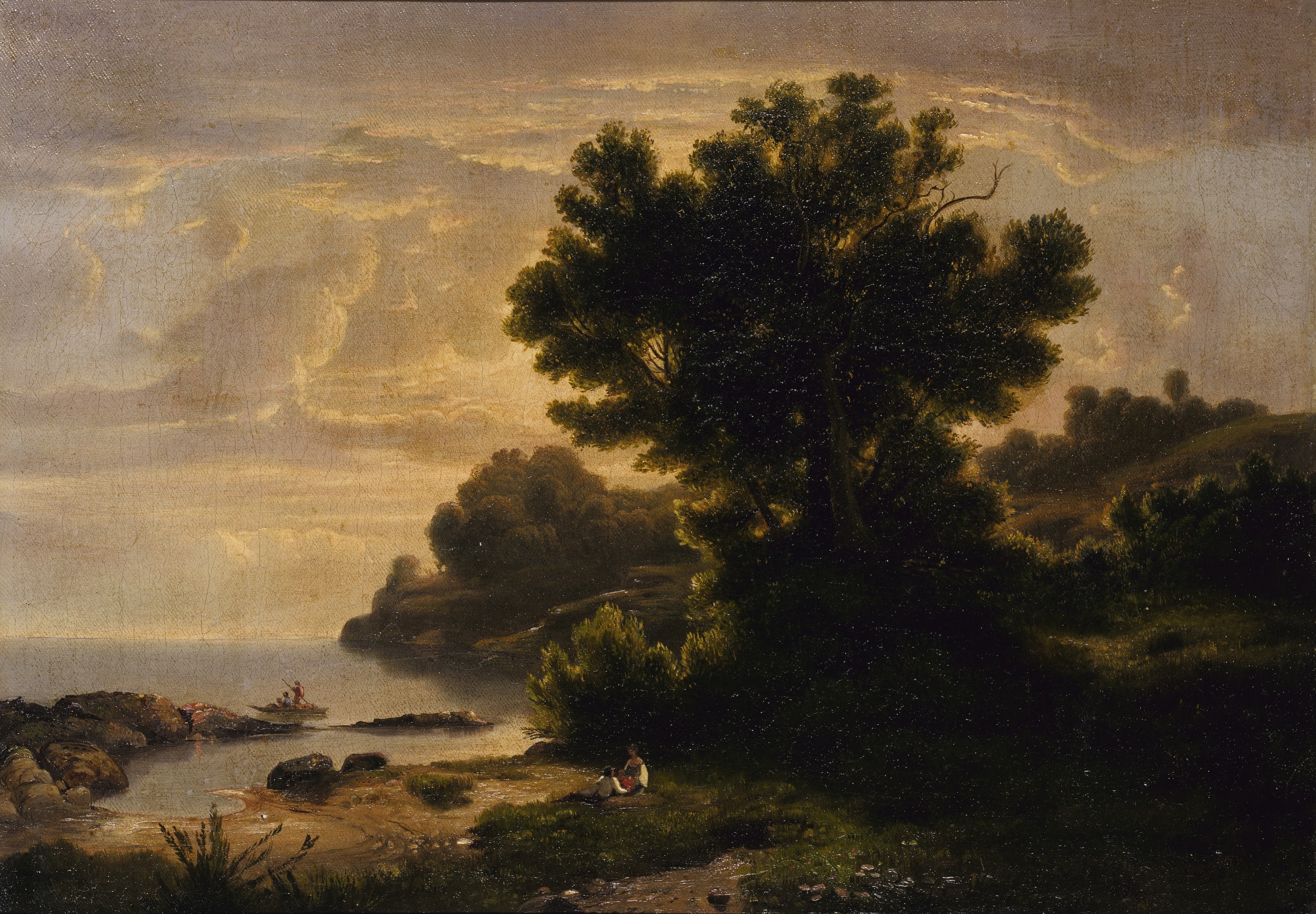 Robert S. Duncanson, Landscape with Family by Lake
