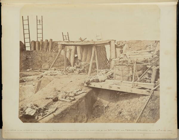Felice Beato, [Interior of the Angle of North Fort on the Peiho River Immediately After its Capture by the British and French Troops on the 21st Aug. 1860]
