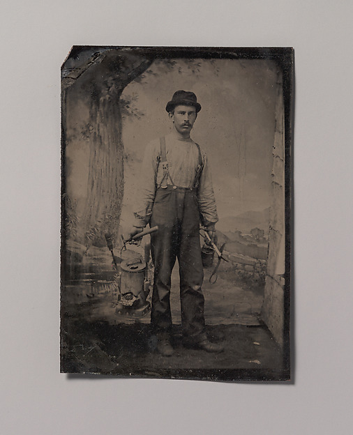 Unknown, [Tinsmith in Front of Painted Outdoor Backdrop]