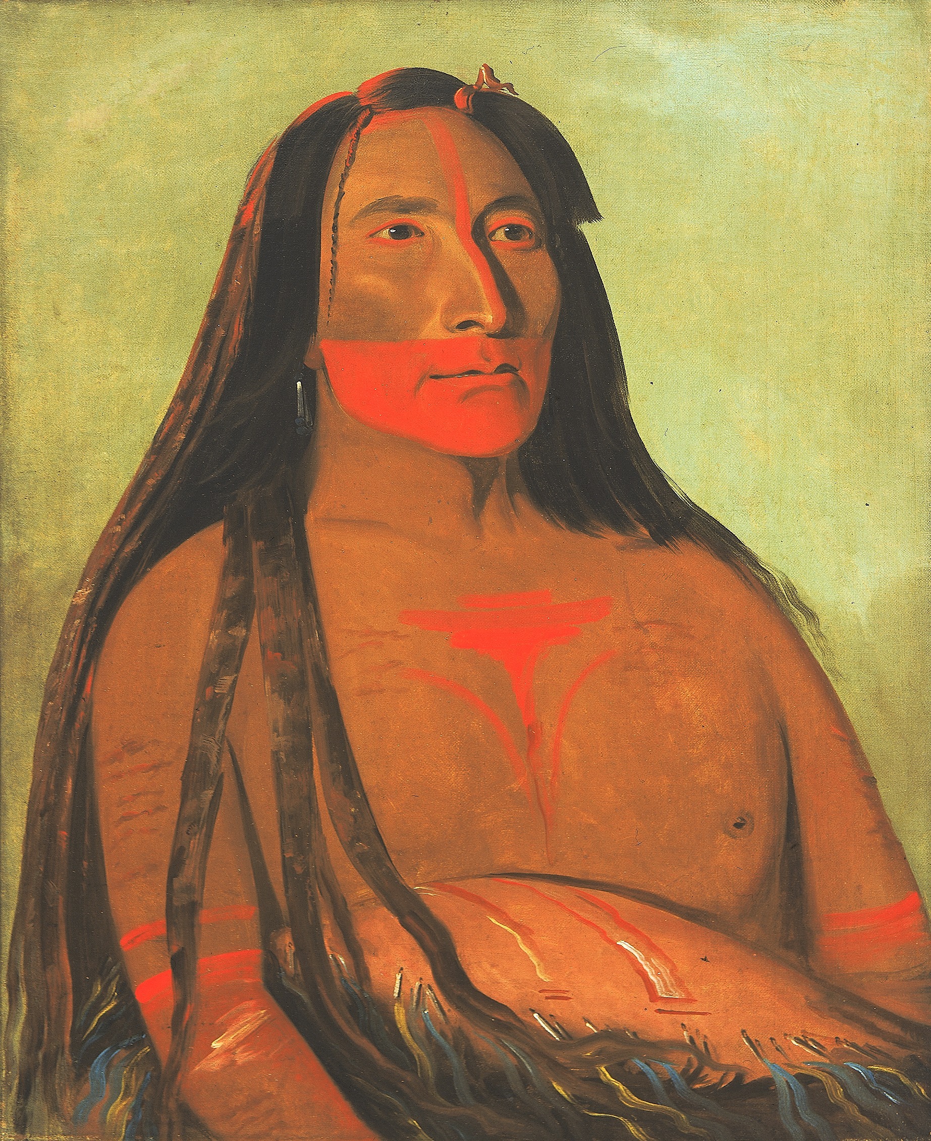 George Catlin, Máh-to-tóh-pa, Four Bears, Second Chief in Mourning