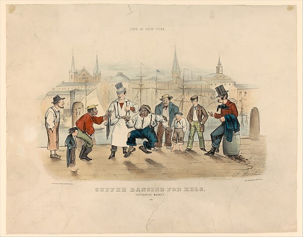 Thomas B. Worth, Cuffee Dancing for Eels – Catharine Market (Life in New York)