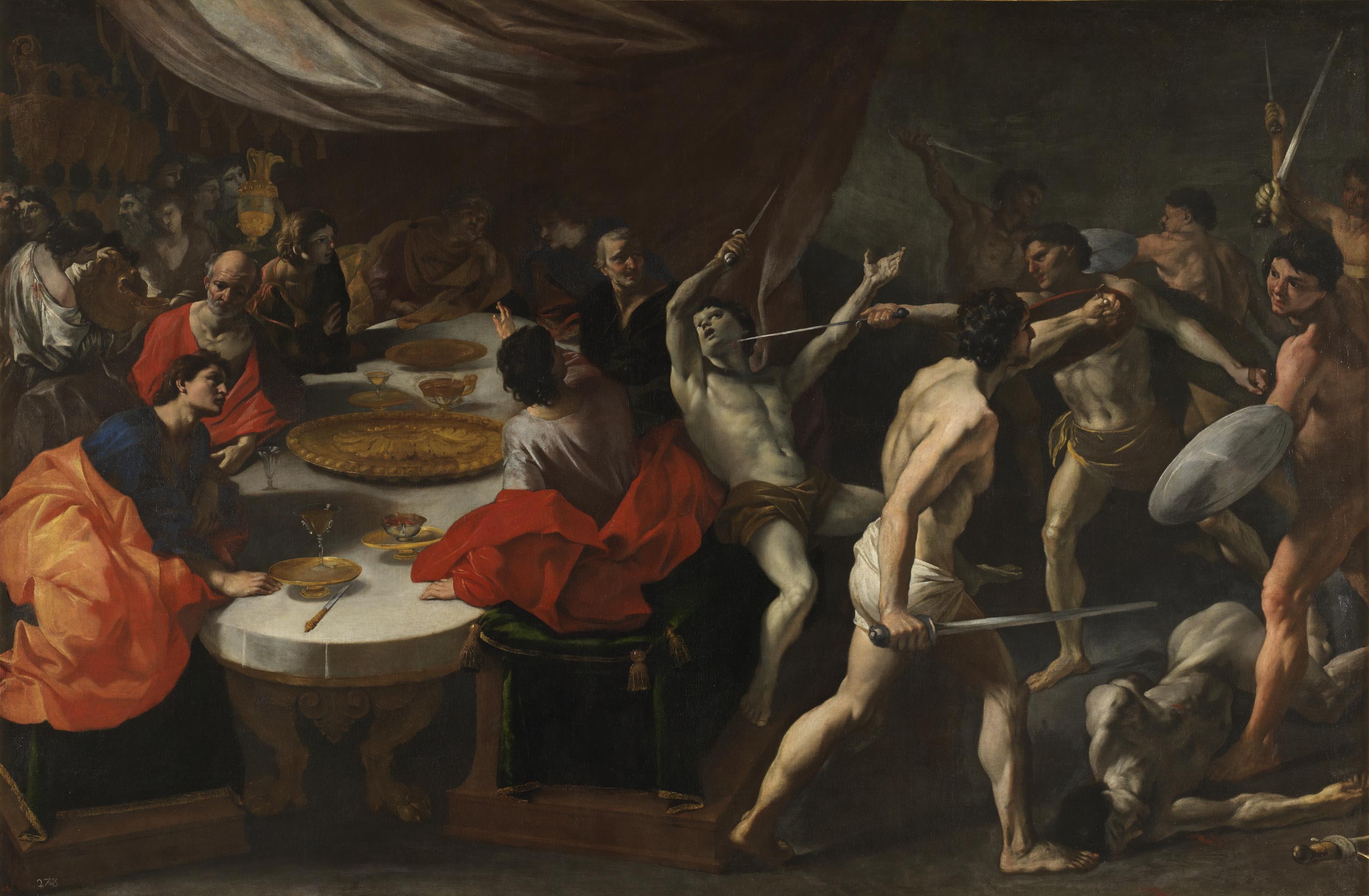 Giovanni Lanfranco, Gladiators at a Banquet