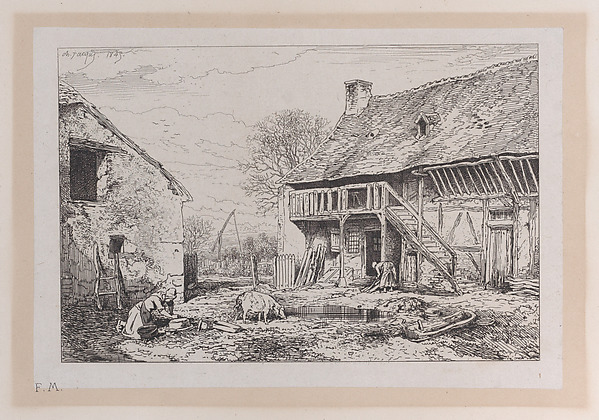 Charles Jacque, Landscape of a Peasant's Yard