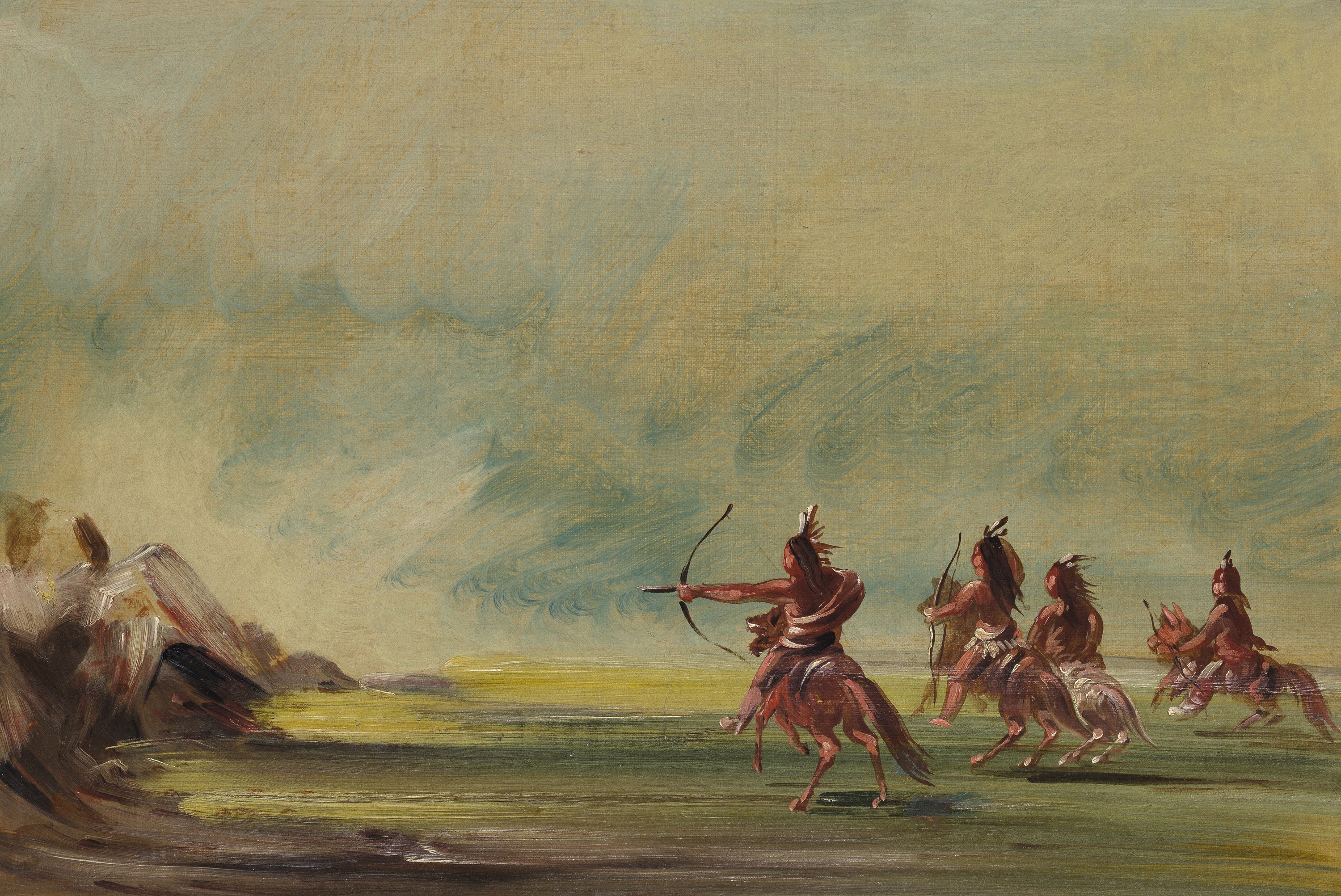 George Catlin, Comanche Giving Arrows to the Medicine Rock