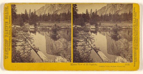 Carleton Watkins, Mirror View of El Capitan, Yosemite Valley, Mariposa County, Cal.