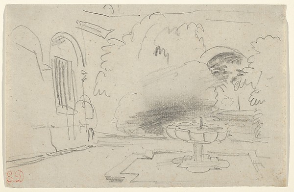 Eugène Delacroix, Courtyard with a Fountain