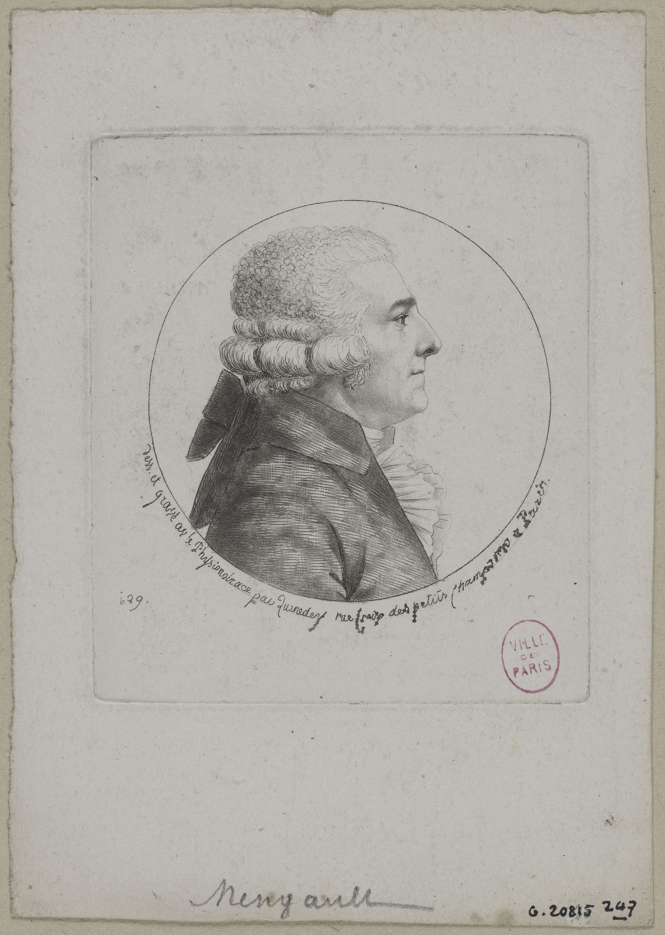 Edmé Quenedey, Portrait de Monsieur Mengault