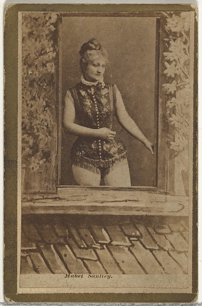 Allen & Ginter, Mabel Santley, from the Actresses and Celebrities series (N60, Type 2) promoting Little Beauties Cigarettes for Allen & Ginter brand tobacco products