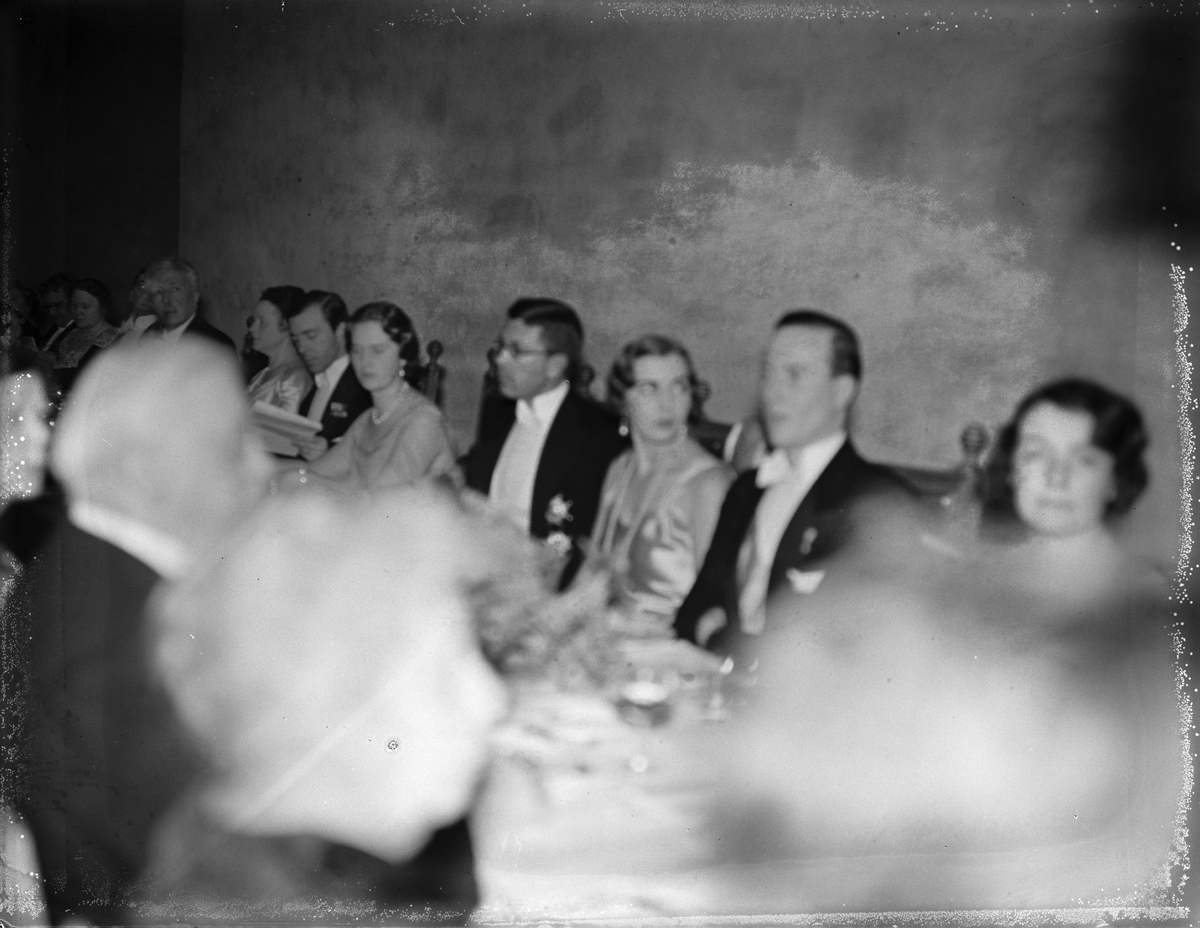 Paul Sandberg, Svenska Turistföreningens 50-årsjubileum - kungligheter på banketten i Rikssalen, Uppsala slott, Uppsala 1935