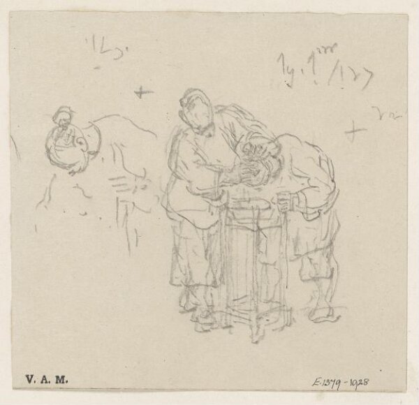 George Chinnery, A Chinese barber and customer
