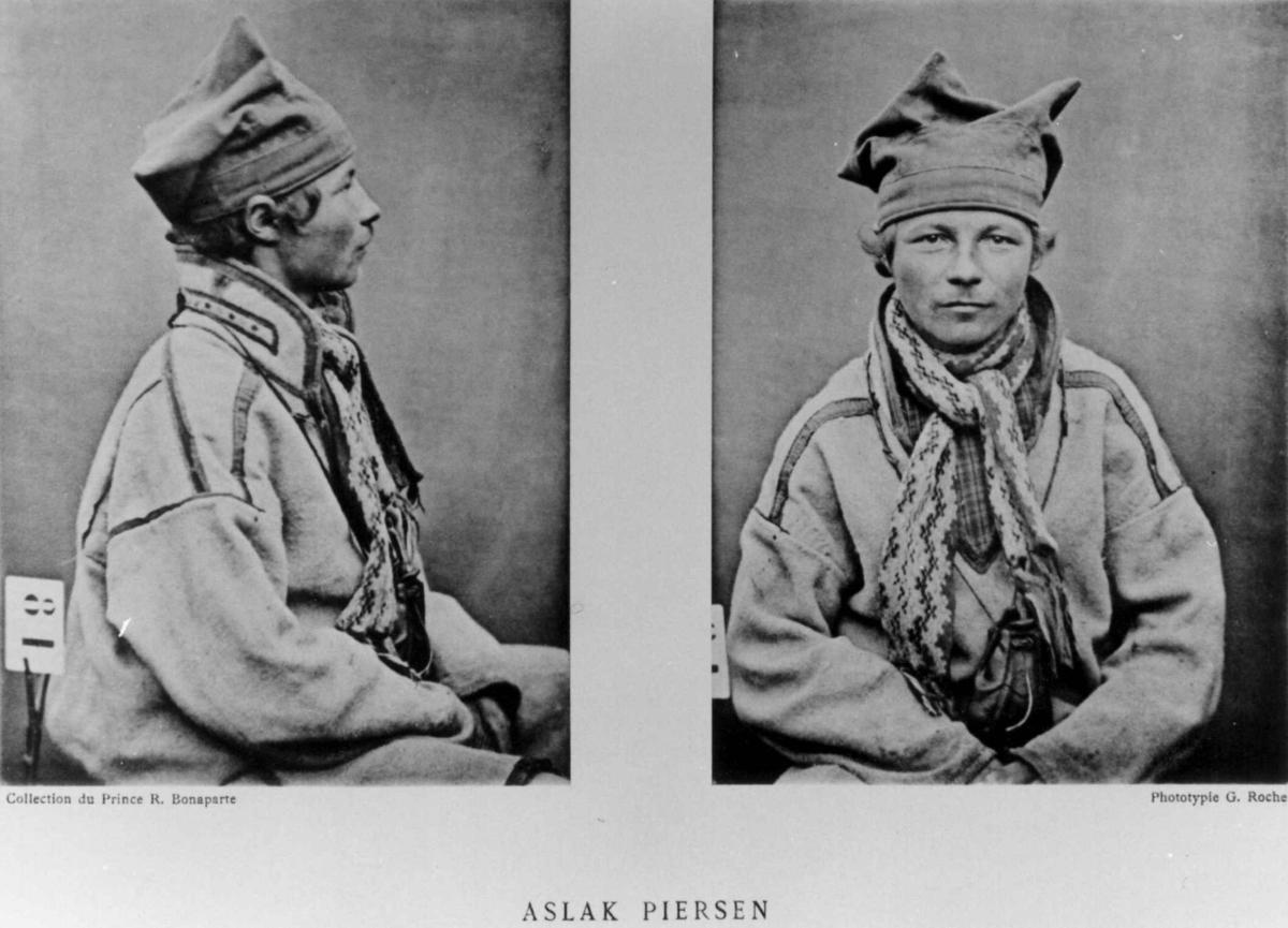 G. Roche, Roland Bonaparte sin samling. Portrett av Aslak Piersen. Inngår i Bonapartes sameportretter som nr. 81. Bonaparte