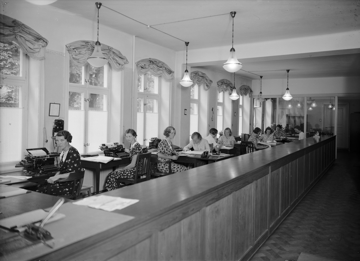 Paul Sandberg, Upsala Sparbank, Kungsgatan, Uppsala, interiör 1935