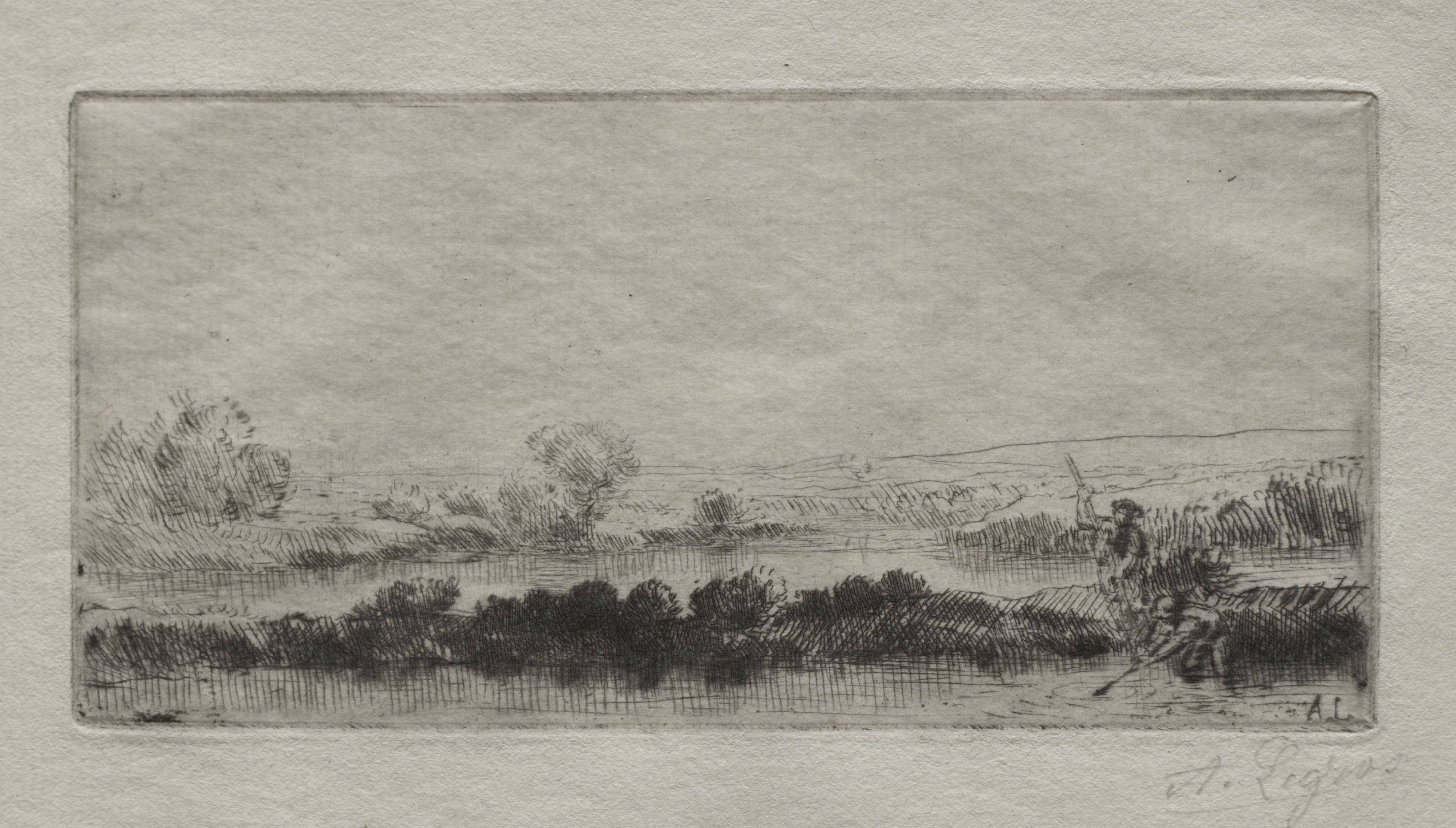 Alphonse Legros, Landscape with Peat-bog: In the Marsh