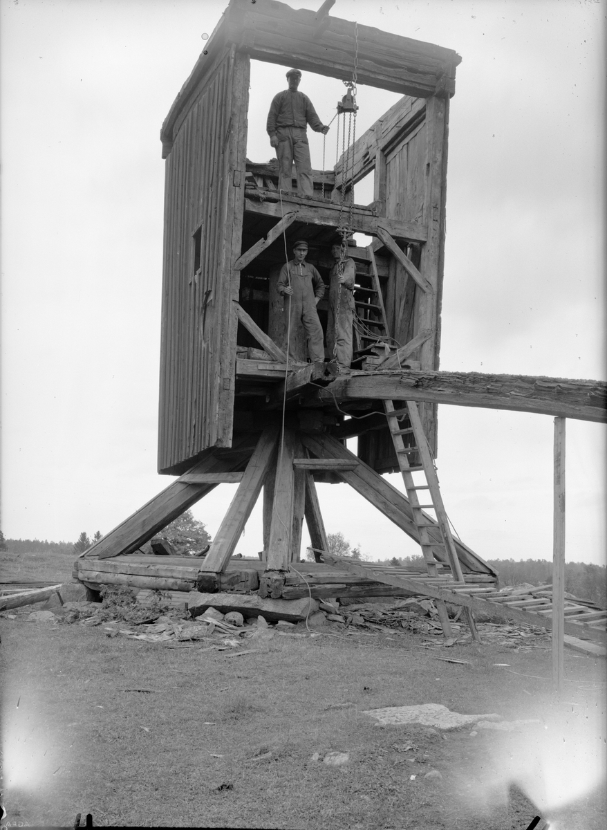 Paul Sandberg, Windmill during dismantling, Uppland 1935