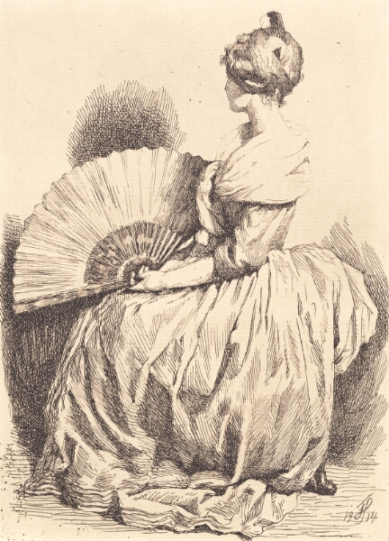 Frans Schwartz, Siddende dame med vifte