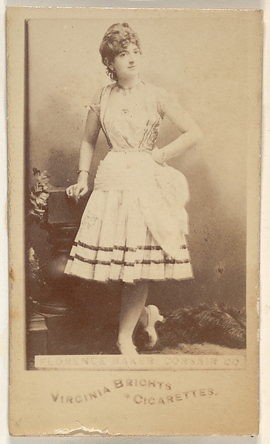 Allen & Ginter, Florence Baker, Corsair Co., from the Actors and Actresses series (N45, Type 6) for Virginia Brights Cigarettes
