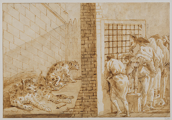 Giovanni Domenico Tiepolo, The Leopards' Cage at the Menagerie