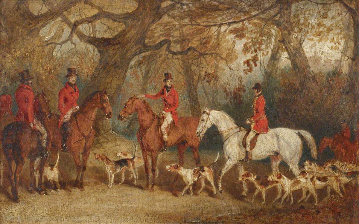 Richard Barrett Davis, The Royal Hunt with the Master of the Royal Buckhounds, Charles F. Davis (c.1788-1866), the artist's brother