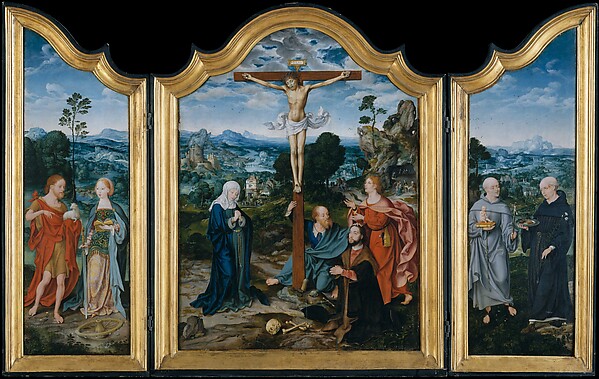 Joos van Cleve, The Crucifixion with Saints and a Donor