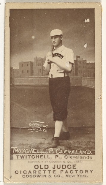 Goodwin & Company, Lawrence Grant "Larry" Twitchell, Pitcher, Cleveland, from the Old Judge series (N172) for Old Judge Cigarettes