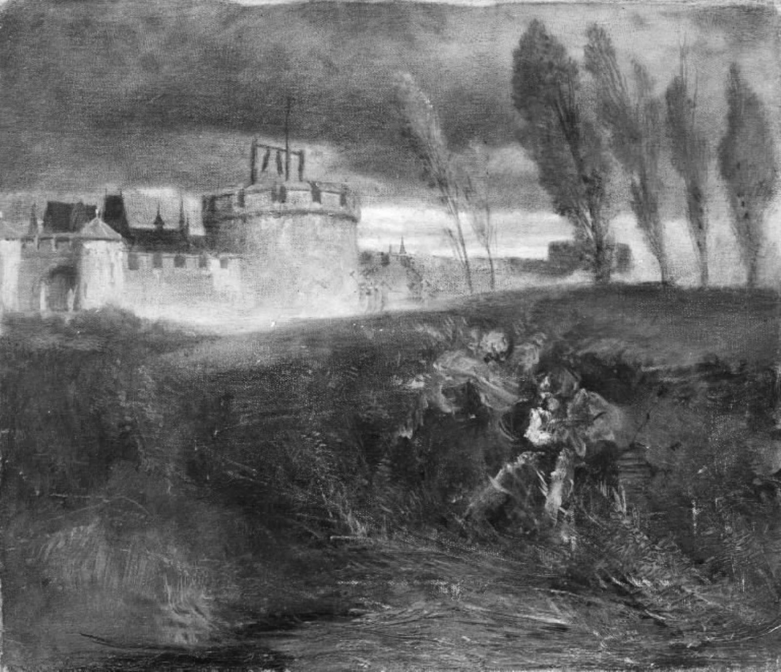 Arnold Böcklin, Middelalderligt landskab med borg