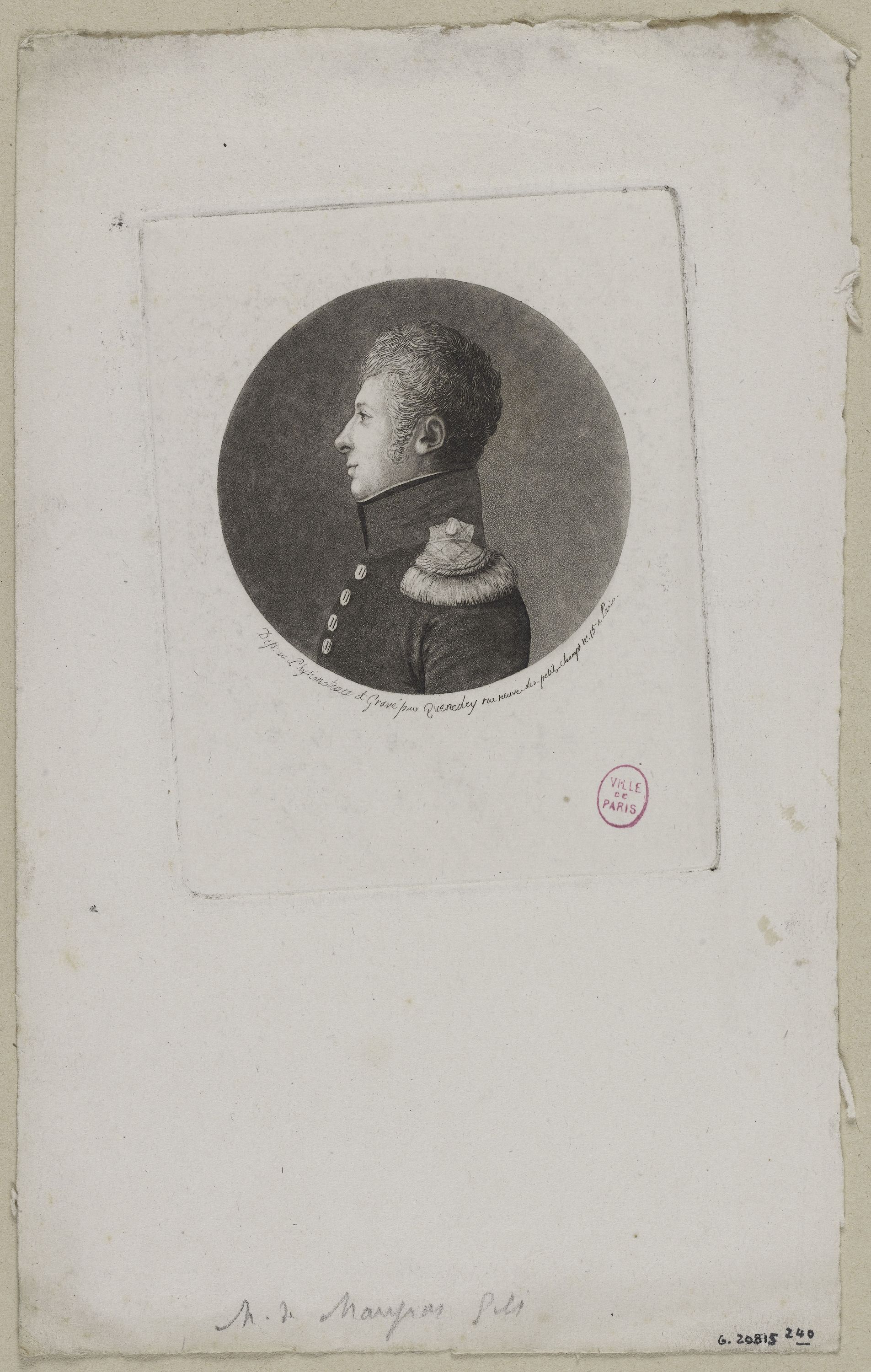 Edmé Quenedey, Portrait de monsieur le Marquis de Maupas (Auguste Marie Agard)