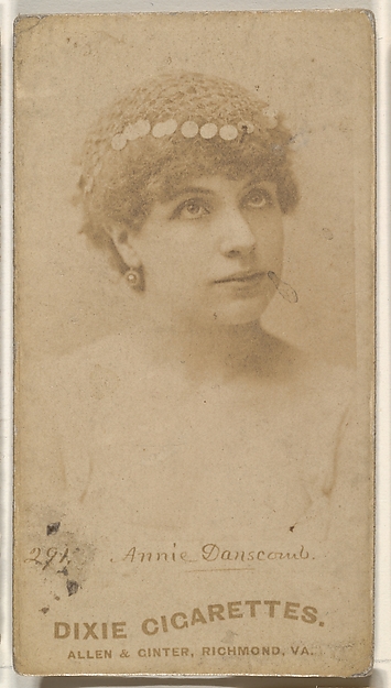 Allen & Ginter, Card 291, Annie Danscomb, from the Actors and Actresses series (N45, Type 1) for Virginia Brights Cigarettes