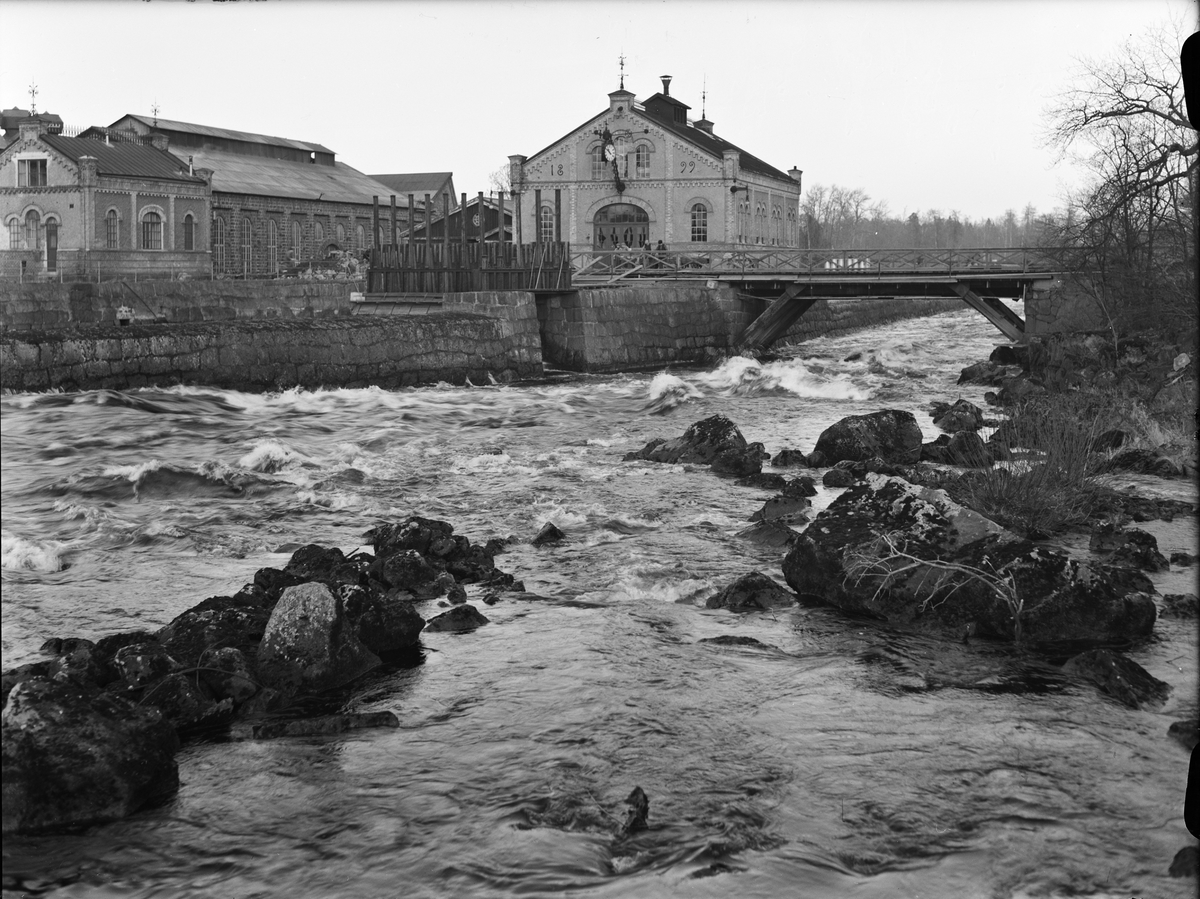 Paul Sandberg, Storbron with power station and dam building at Storforsen, Söderfors, Uppland 1948