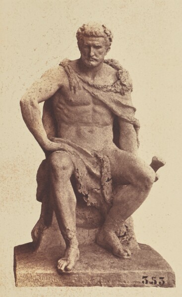 Édouard Baldus, ["La Fermeté", Sculpture by Pierre-Bernard Prouha, Decoration of the Louvre, Paris]