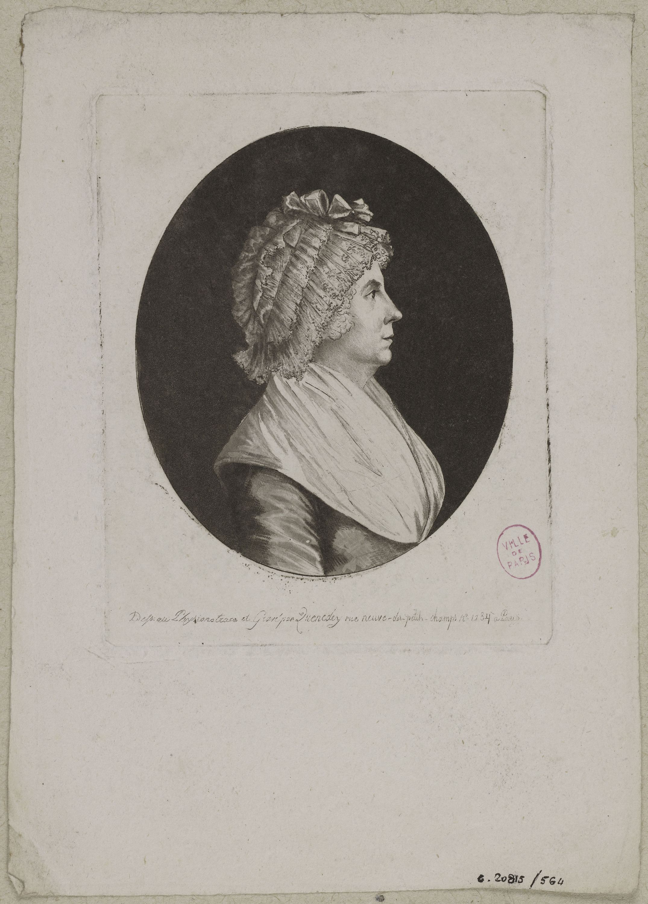 Edmé Quenedey, Portrait d'une femme, fin XVIIIème siècle/début XIXème siècle