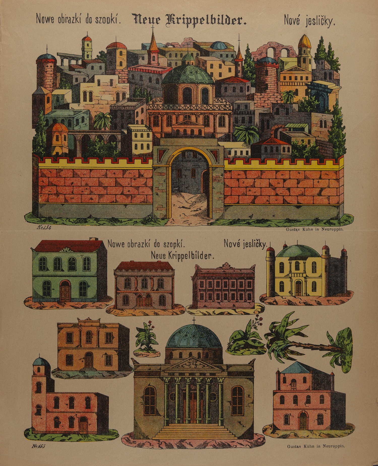 Gustav Kühn (Druckerei und Verlag), Ausschneidebogen "Neue Krippelbilder" (Neuruppiner Bilderbogen Nr. 154/155)