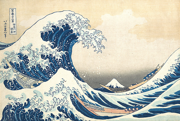 Katsushika Hokusai, Under the Wave off Kanagawa (Kanagawa oki nami ura), also known as The Great Wave, from the series Thirty-six Views of Mount Fuji (Fugaku sanjūrokkei)