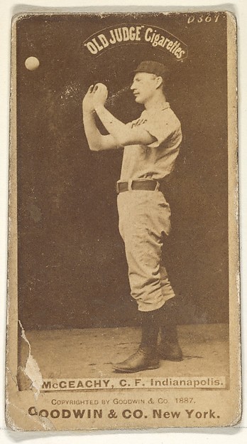 Goodwin & Company, Jack McGeachey, Center Field, Indianapolis, from the Old Judge series (N172) for Old Judge Cigarettes