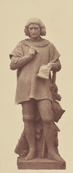Édouard Baldus, ["Philippe de Commines", Statue by Eugène Louis Lequesne, Decoration of the Louvre, Paris]