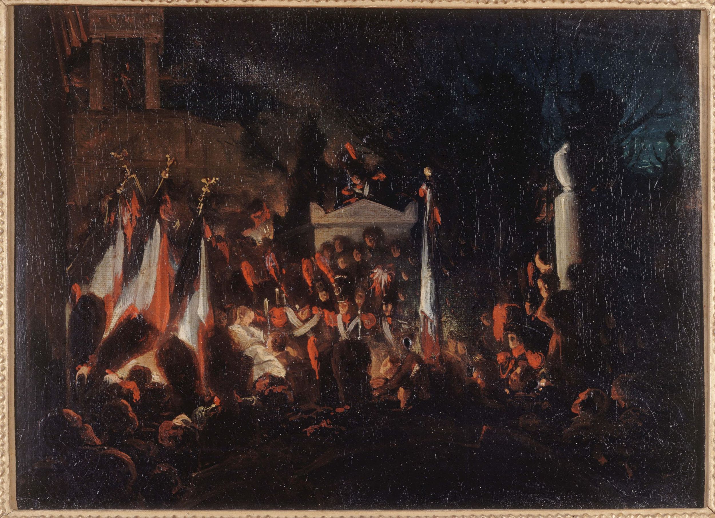 Anonyme, Derniers honneurs rendus à Benjamin Constant, au cimetière du Père-Lachaise, le 12 décembre 1830 (actuel 20ème arrondissement)