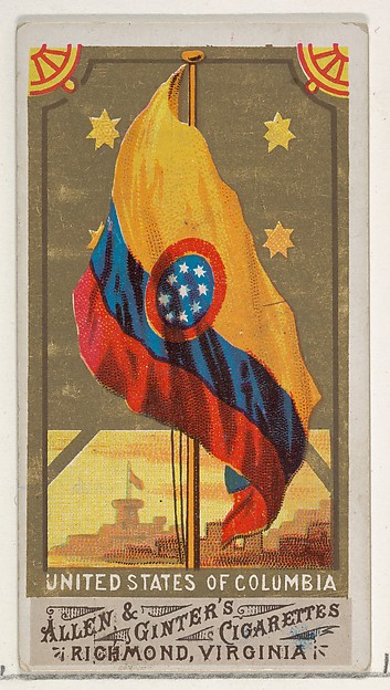 Allen & Ginter, United States of Columbia, from Flags of All Nations, Series 1 (N9) for Allen & Ginter Cigarettes Brands