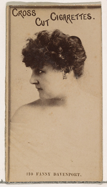 W. Duke, Sons & Co., Card Number 210, Fanny Davenport, from the Actors and Actresses series (N145-2) issued by Duke Sons & Co. to promote Cross Cut Cigarettes