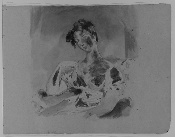 Thomas Sully, Half-length Portrait of a Woman Seated Before a Window (after Lawrence?) (from Sketchbook)