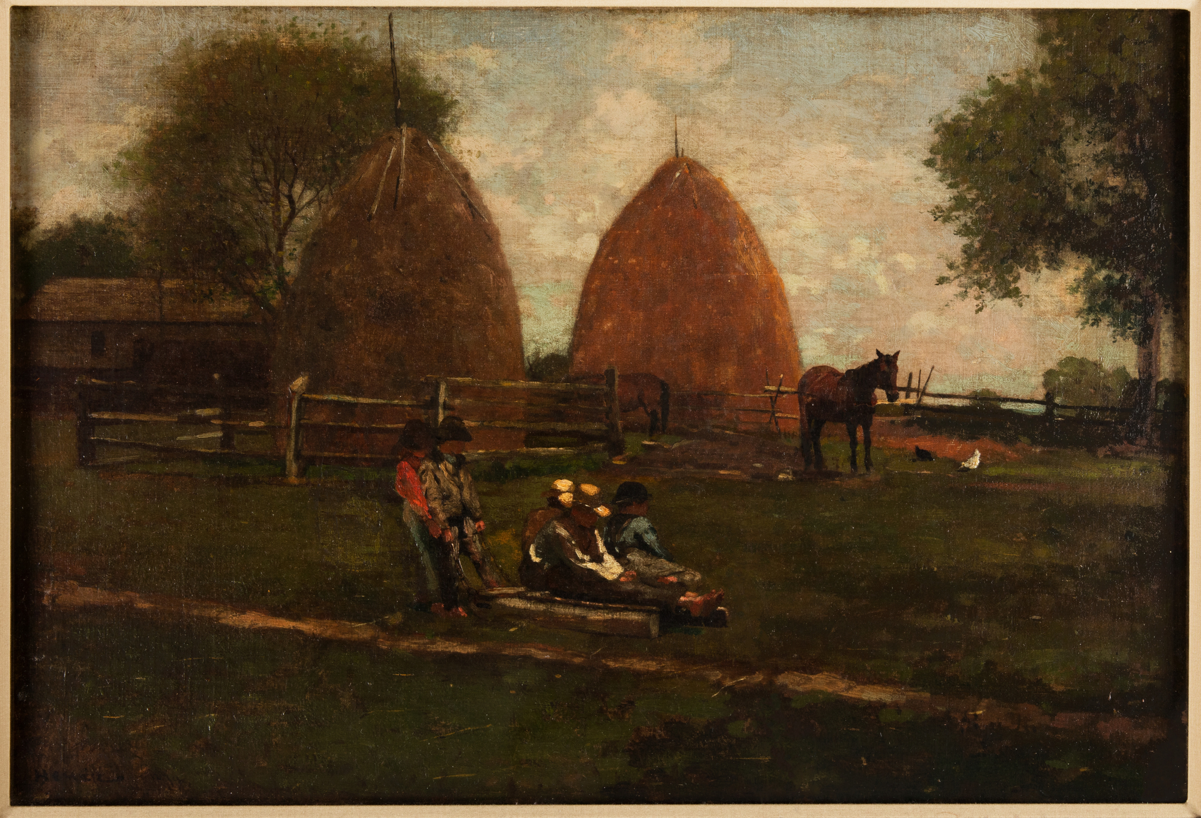 Winslow Homer, Haystacks and Children