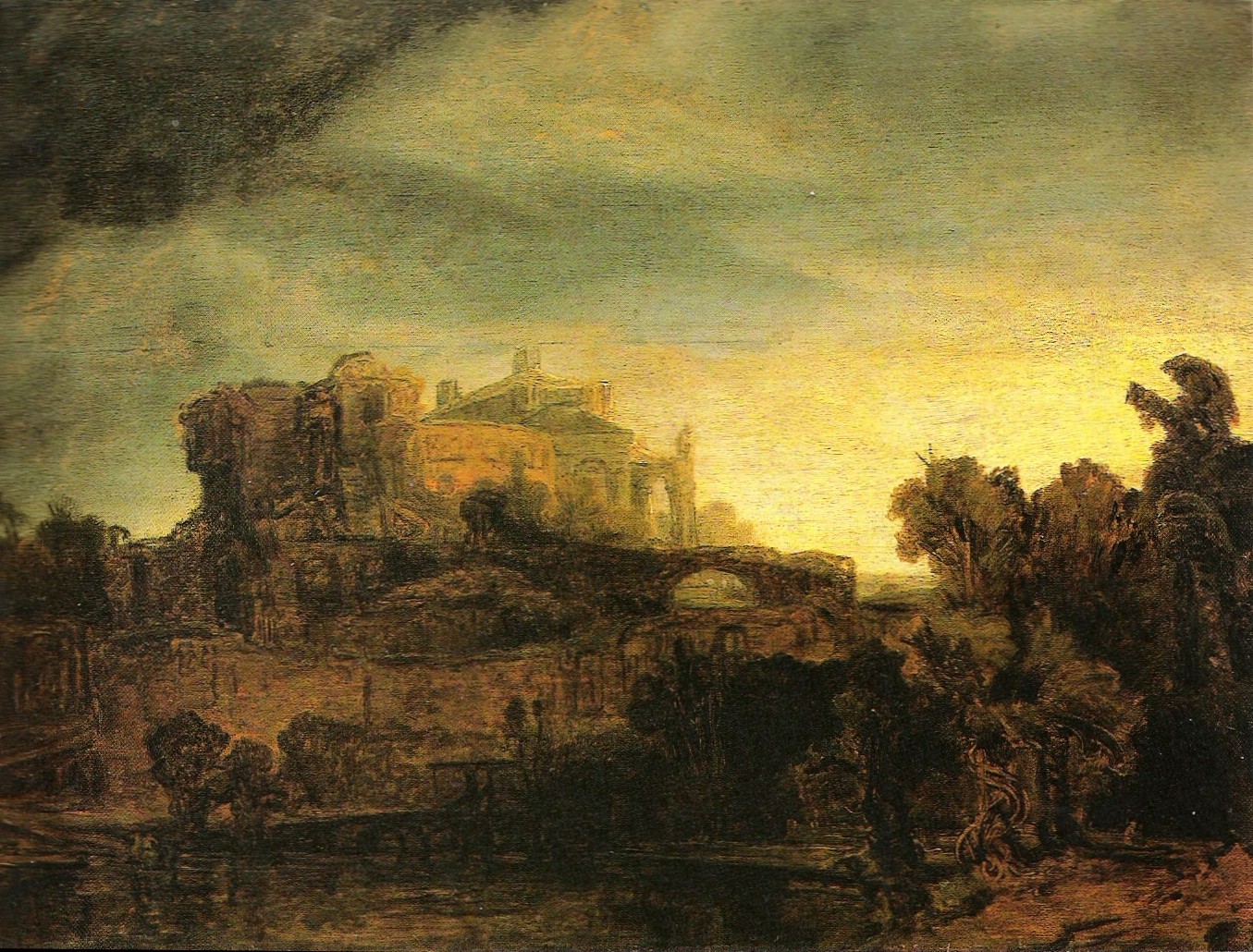 Rembrandt, Landscape with Castle