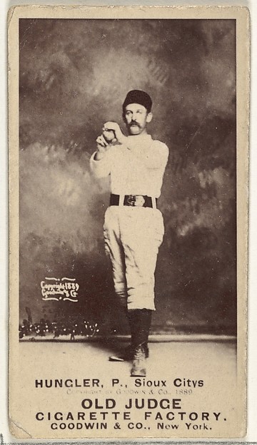 Goodwin & Company, Al C. Hungler, Pitcher, Sioux City Corn Huskers, from the Old Judge series (N172) for Old Judge Cigarettes