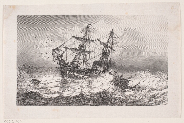 H.P. Hansen, Orlogsskib i Uvejr