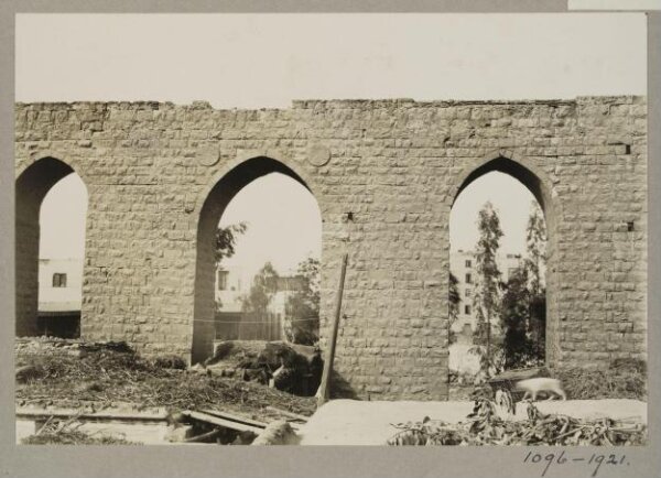 K.A.C. Creswell, Section in the Great Aqueduct next to the Nile with cartouches of Mamluk Sultan Qansuh al-Ghawri, Cairo