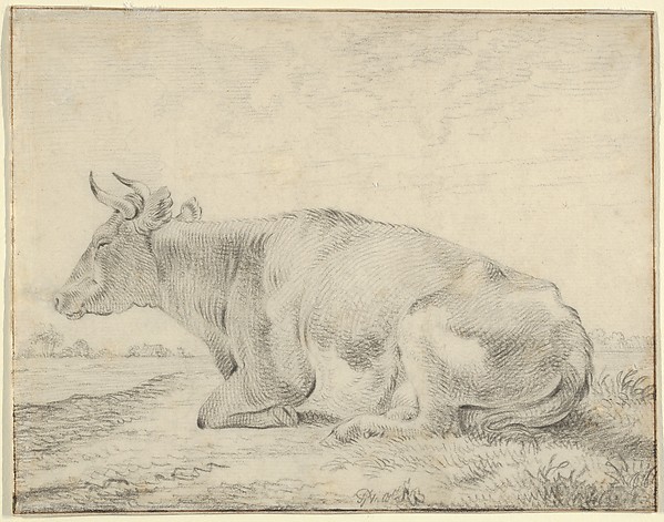 Pieter Gerardus van Os, A Cow Lying in a Landscape