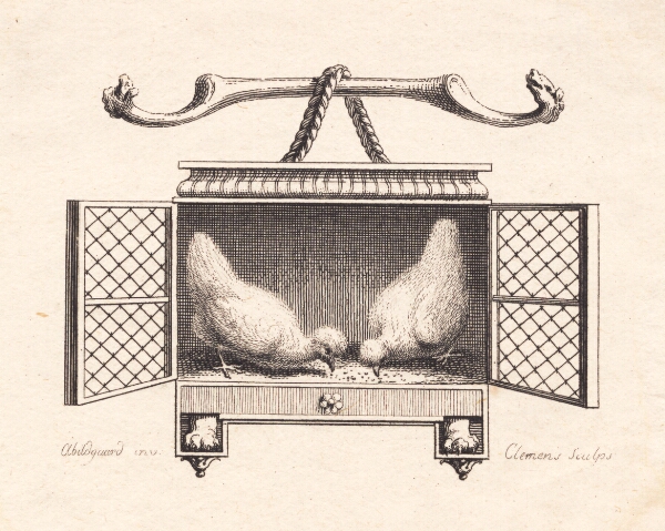 J.F. Clemens, Vignet fremstillende to høns, der pikker korn op