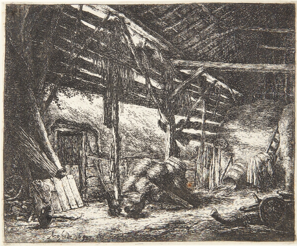 Adriaen van Ostade, Det indre af en lade