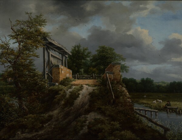 Jacob van Ruisdael, Bridge with a Sluice