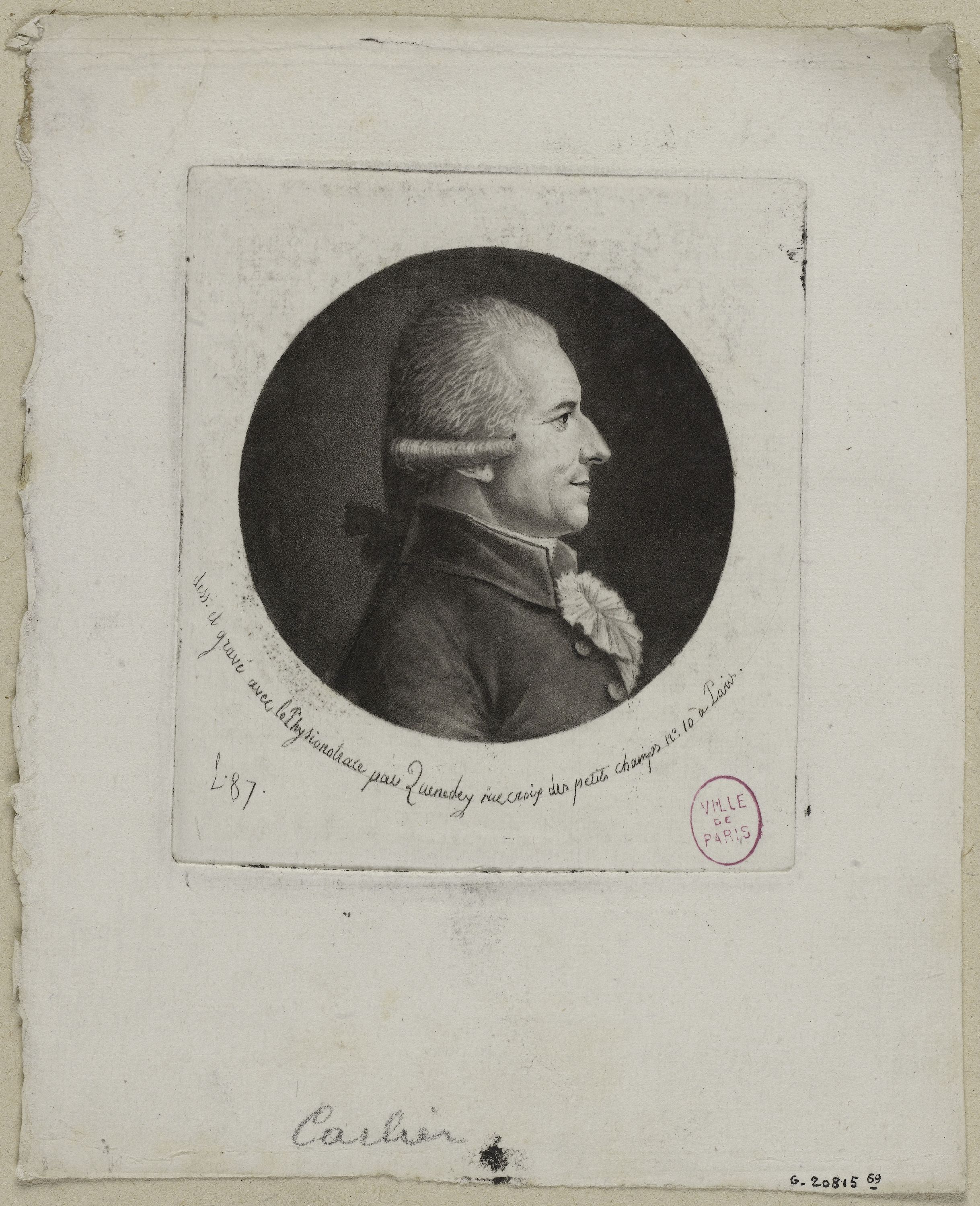 Edmé Quenedey, Portrait de Monsieur Carlier