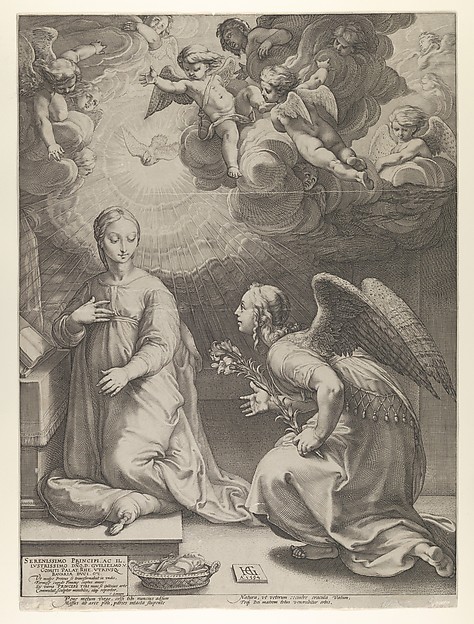 Hendrick Goltzius, Annunciation, from "The Birth and Early Life of Christ"